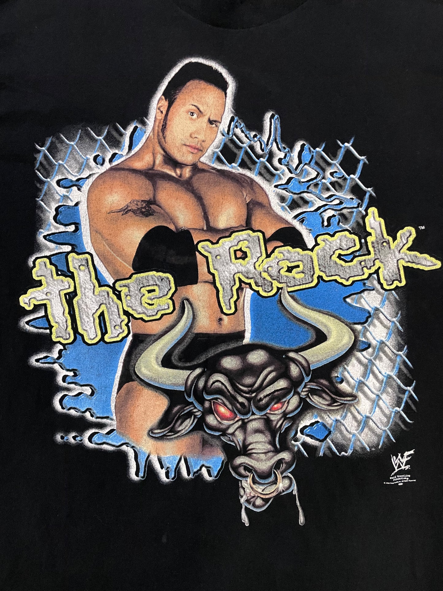 Vintage 1990 the rock professional hardcore wrestler WWF WWE tee