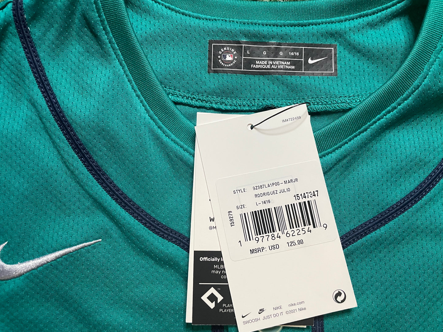 Seattle Mariners Nike Julio Rodriguez #44 teal jersey