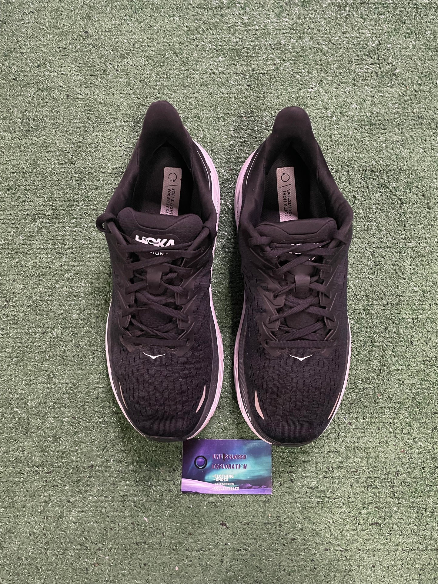 Hoka One Clifton 8 black and white size 10men/11.5women