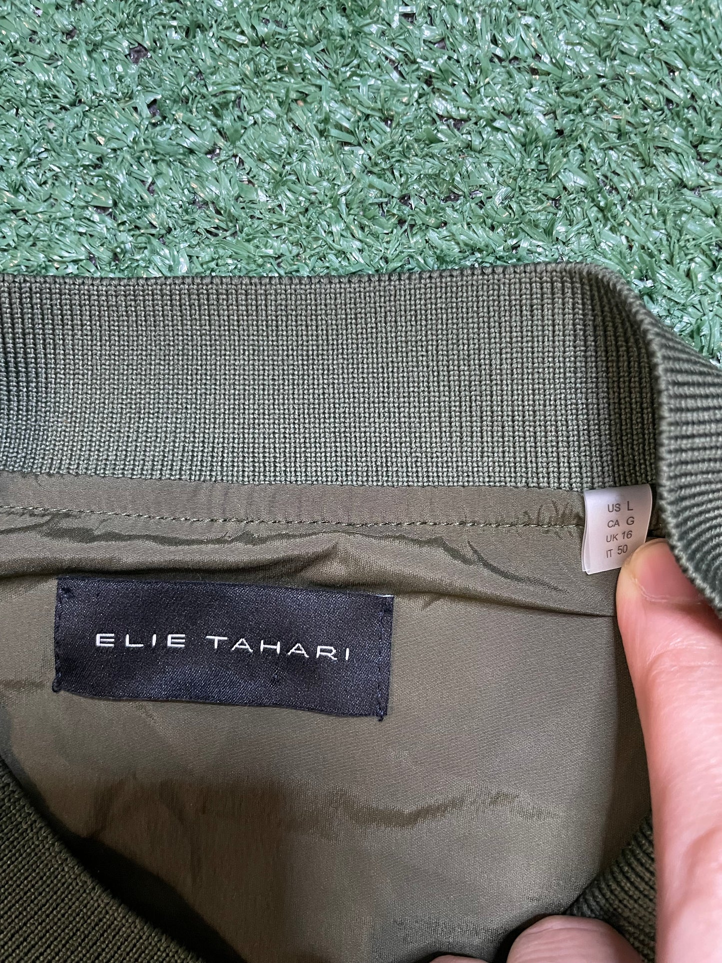 Elie Tahari olive green jacket