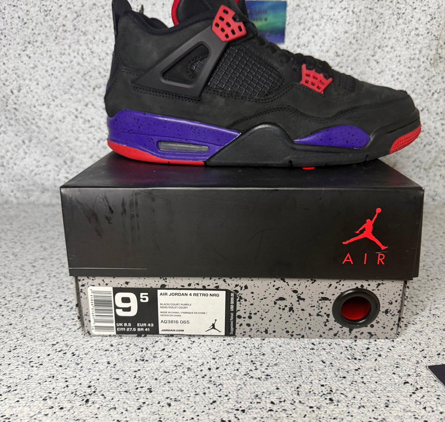 Jordan 4 Raptors 9.5 Men/11 Women “Preowned”