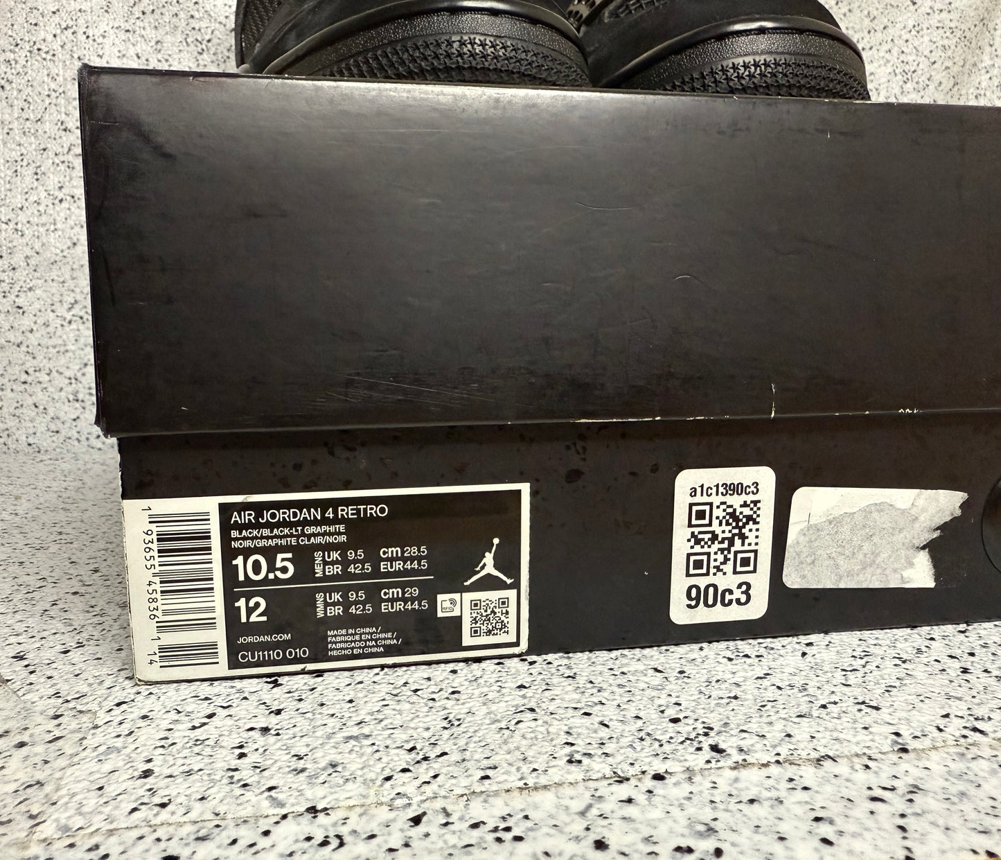 Jordan 4 Black Cat 10.5 Men/12 Women “Preowned”