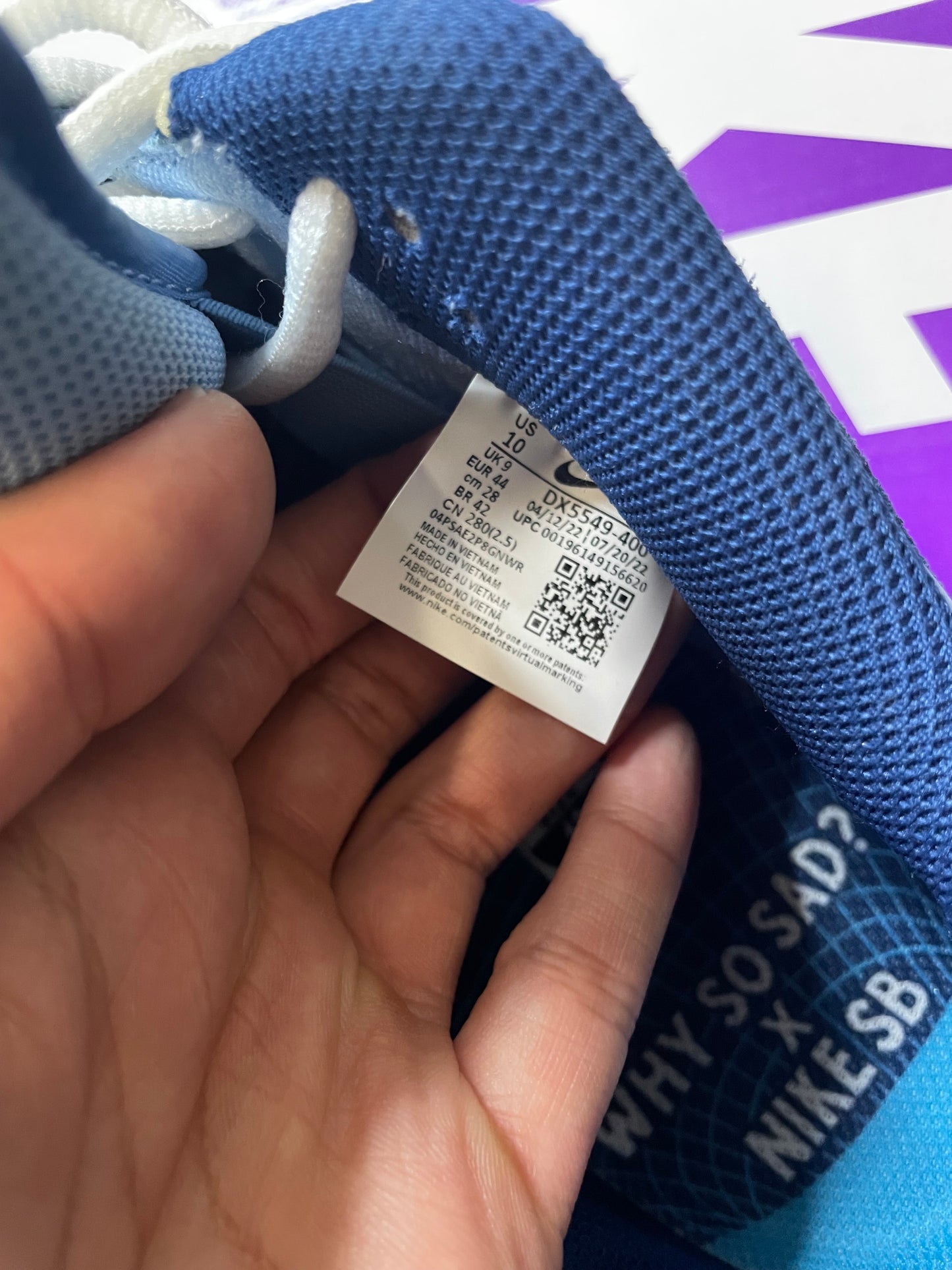 Nike SB Dunk why so sad dunk size 10men/11.5women