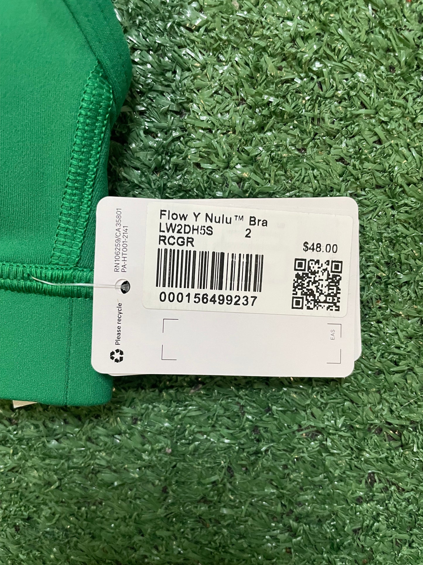 lululemon Flow Y Nulu bra raceway green