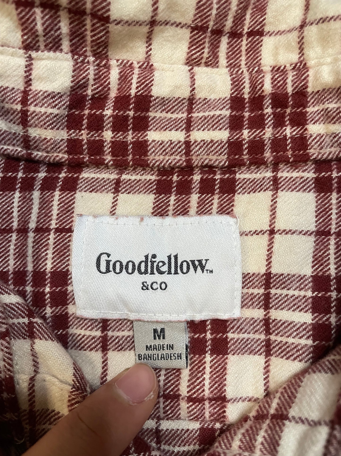 Goodfellow red and cream flannel