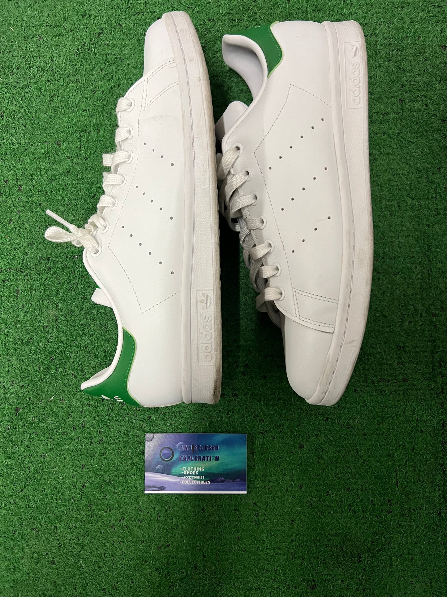 Adidas Stan smith white and green size 11men/12.5women