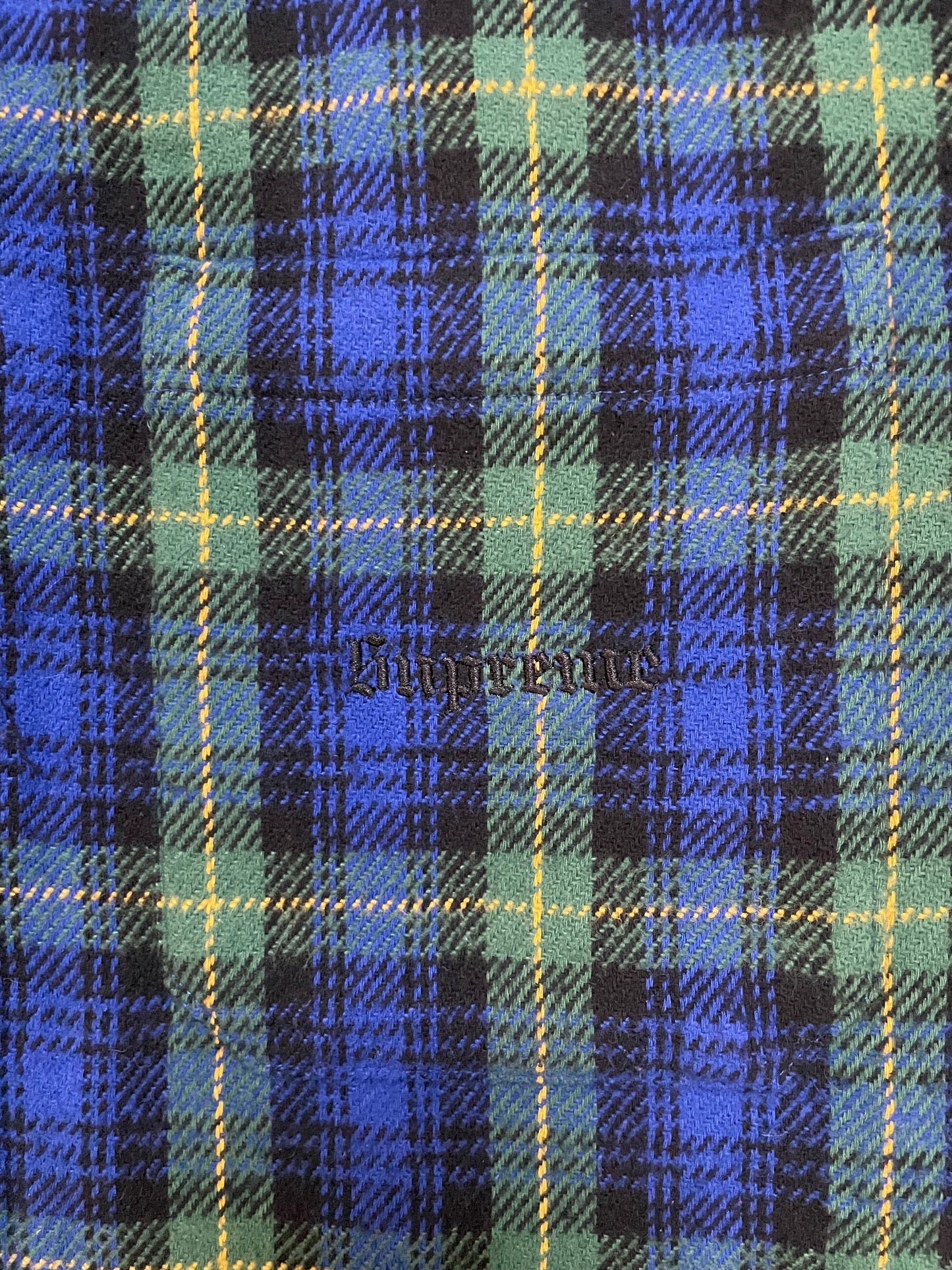Supreme blue tartan hooded flannel