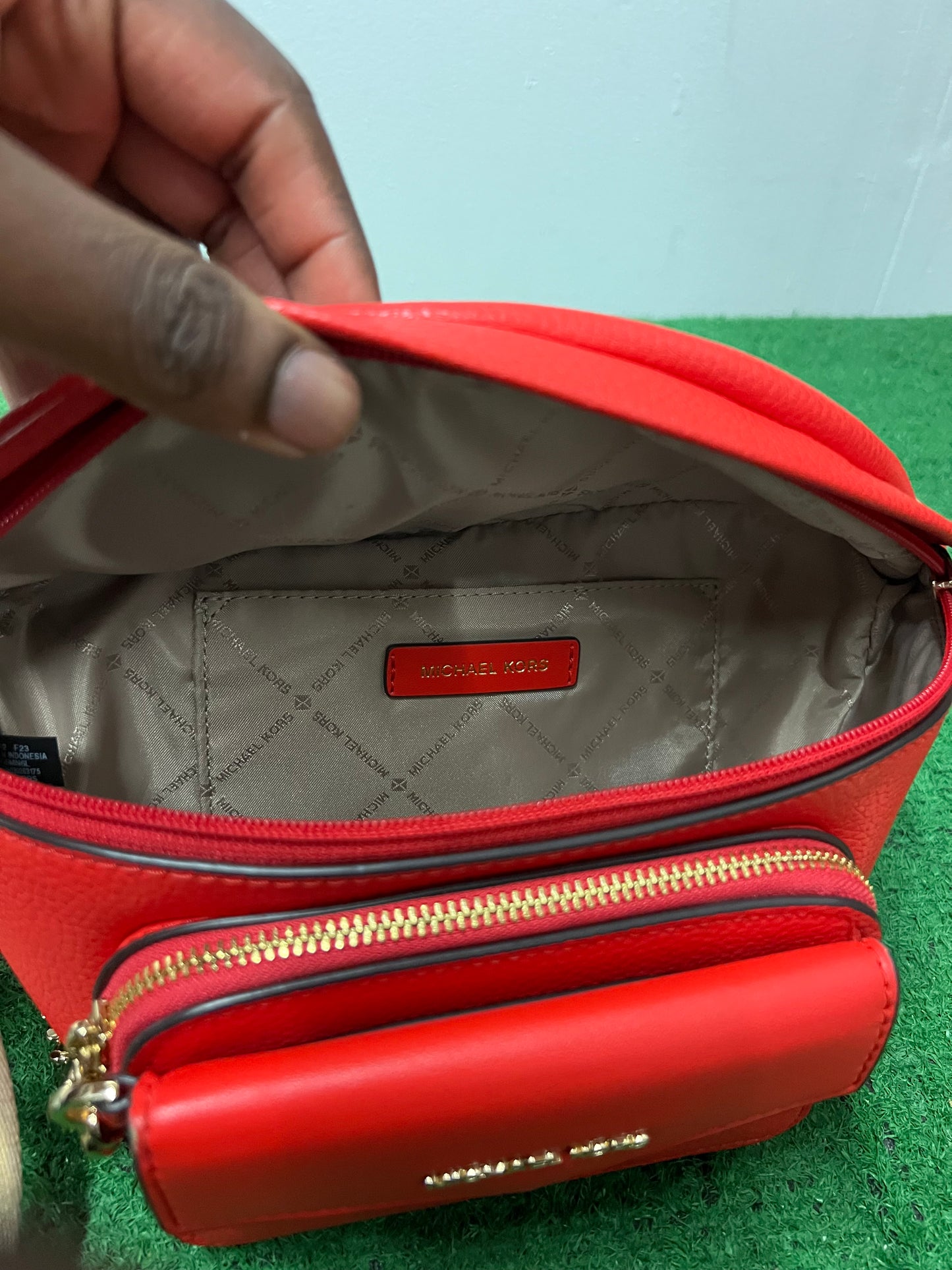 Michael Kors Maisie Waist Fanny Pack Crossbody Waist Pack Sling Bag Red