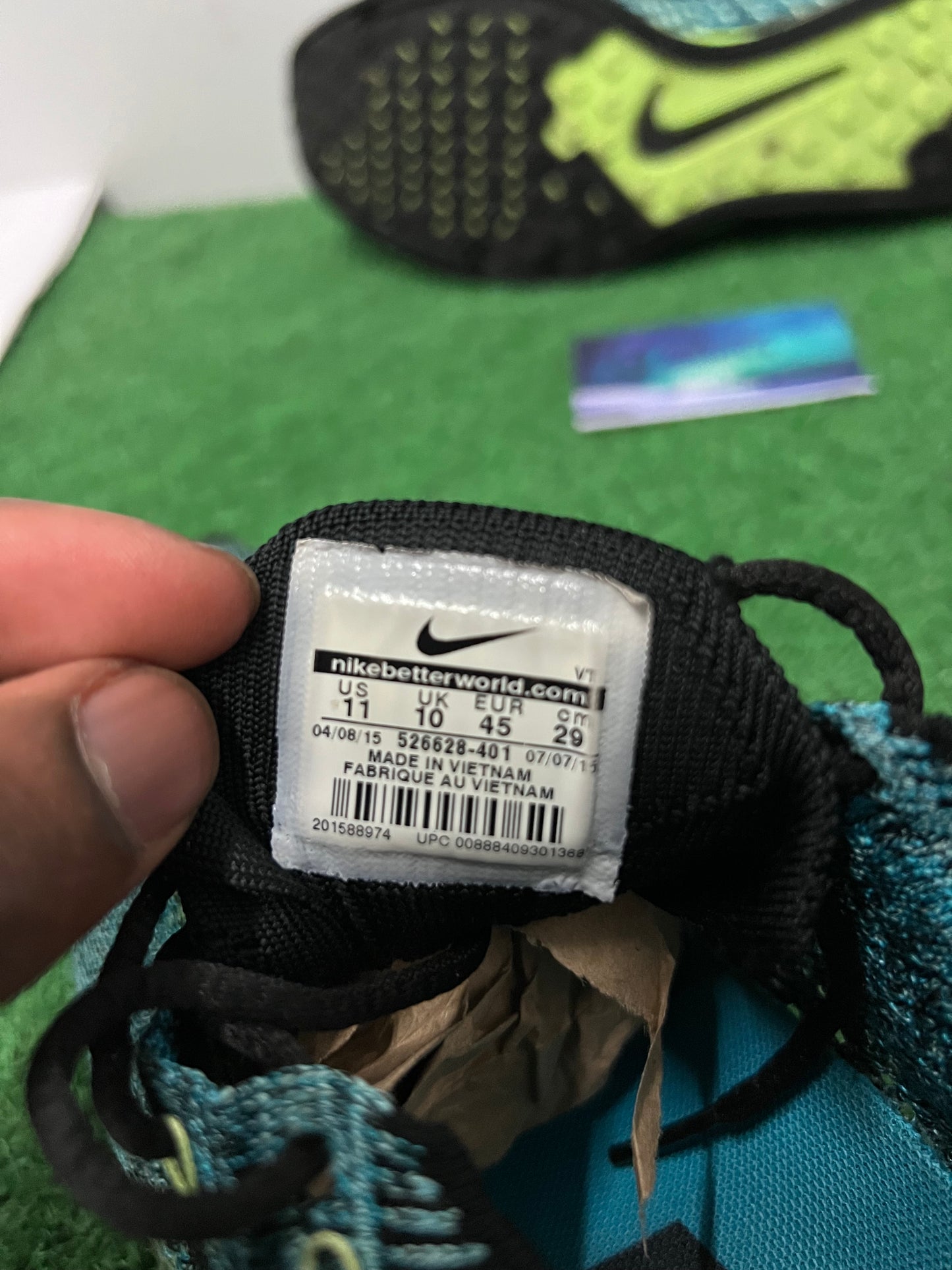 Nike flyknit racer blue lagoon size 11men/12.5women