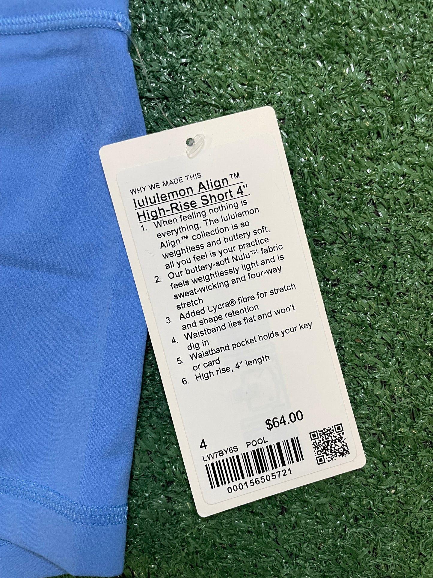 lululemon align high rise short pool party blue