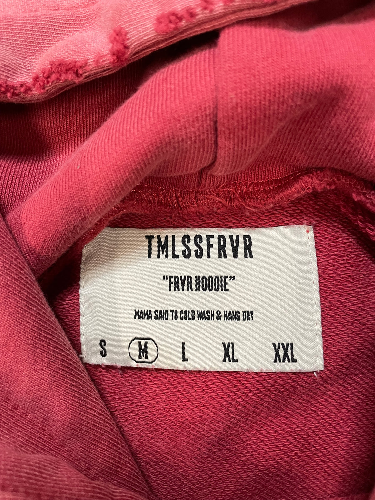 Timeless Forever red washed hoodie