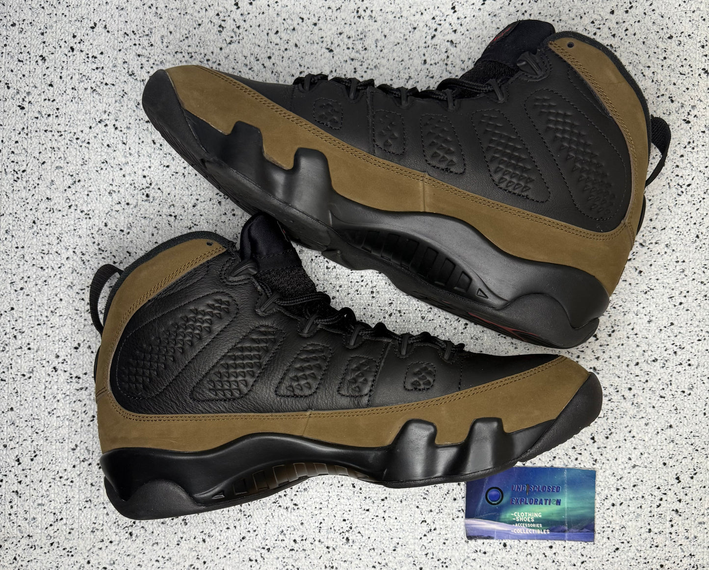 Jordan 9 Olive 10.5 Men/12 Women “Preowned”