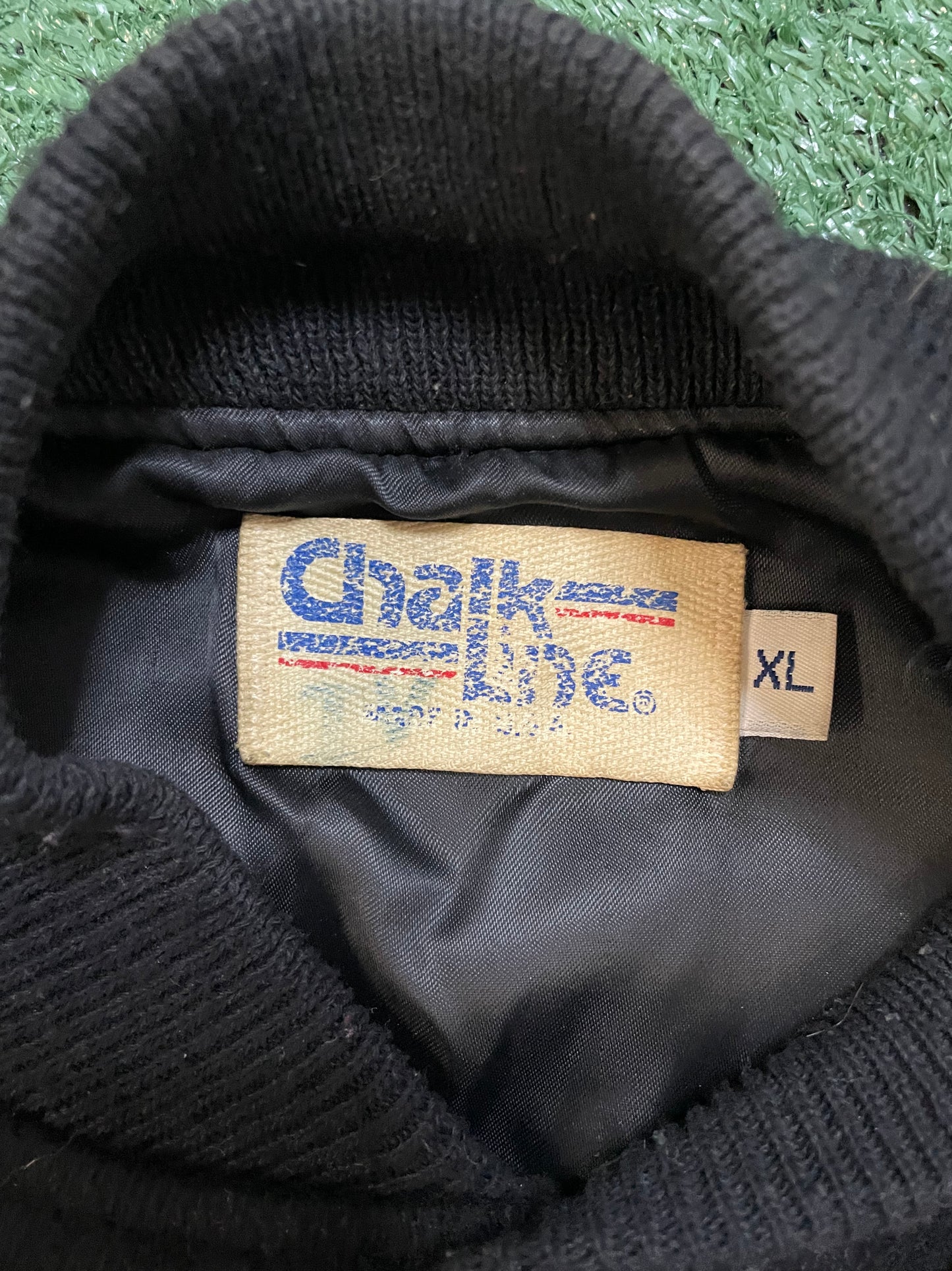 Vintage 1980s Mickey Mouse chalkline varsity jacket