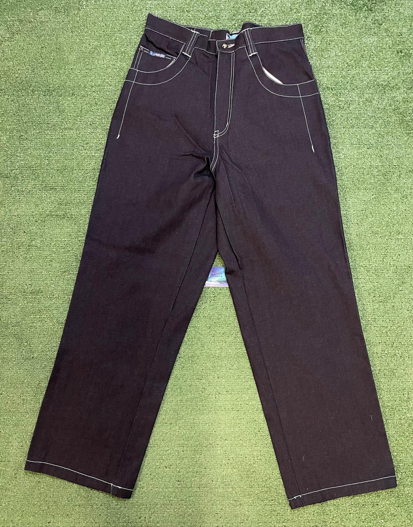 Vintage 1990s Raw Blue dark wash graphic jeans