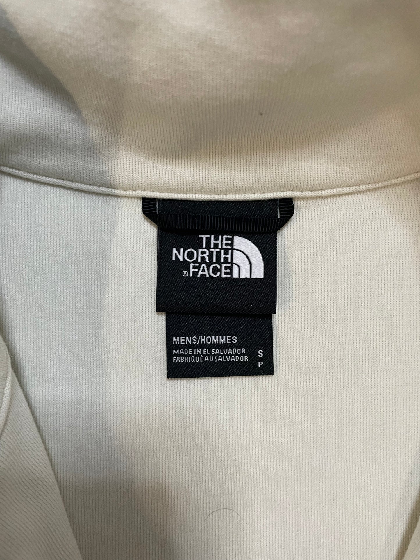 North face half zip fleece white and blue