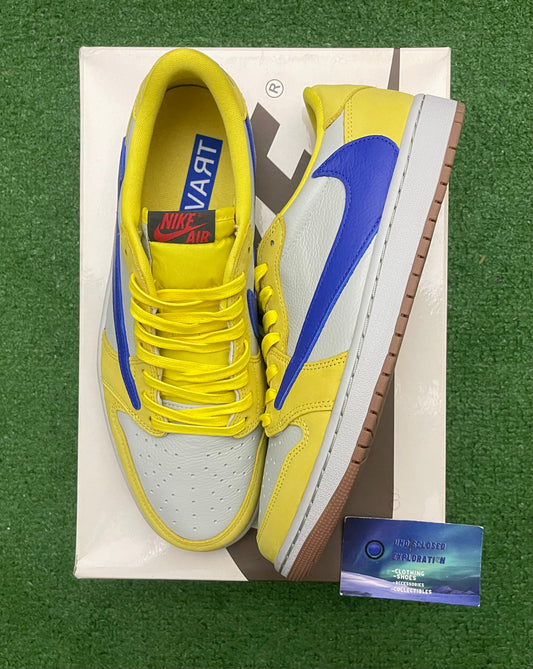 Jordan 1 Low Travis Scott Canary 10 Men/11.5 Women “Preowned”