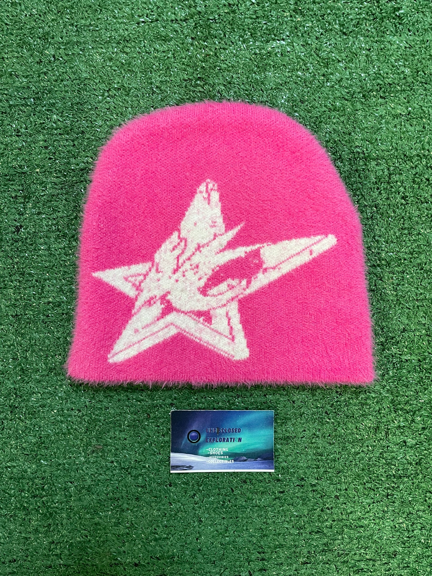 Pink mohair beanie