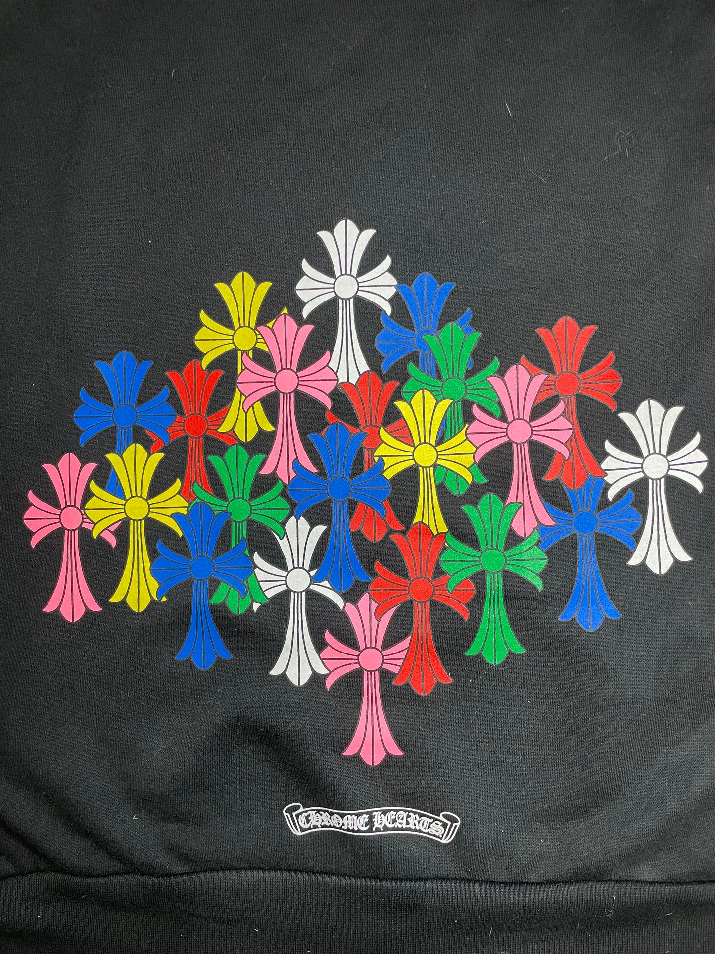 Chrome hearts multi color cemetery cross zip up hoodie