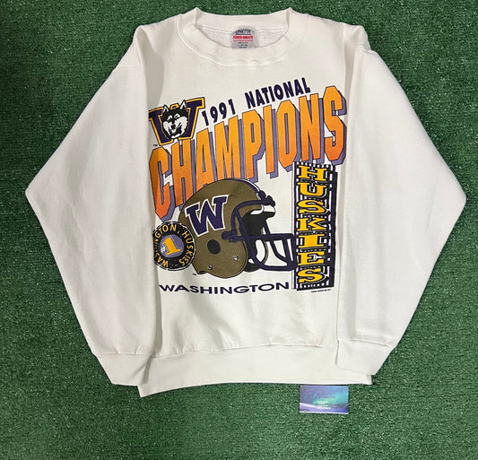 Vintage 1991  UW University of Washington huskies national champions Crewneck