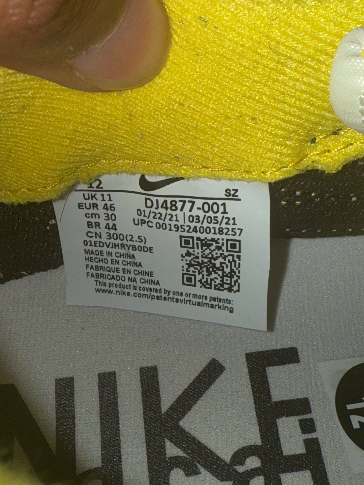 Nike Sacai Waffle Bright Citron 12 Men/13.5 Women “Preowned”