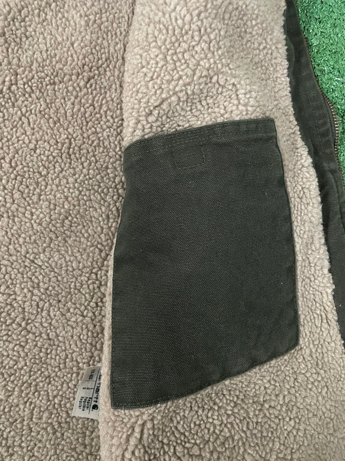 Vintage Carhartt olive green Sherpa vest