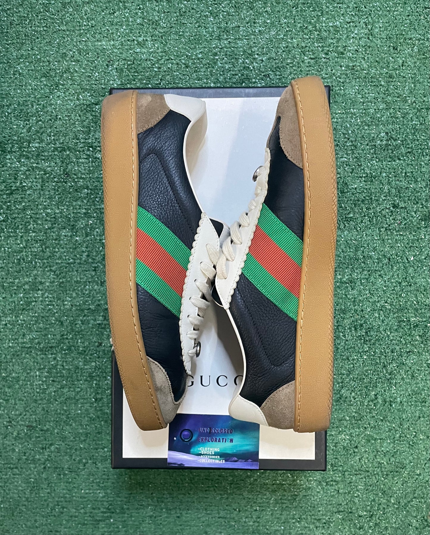 Gucci G74 Web low black sneakers size 9men/10.5women