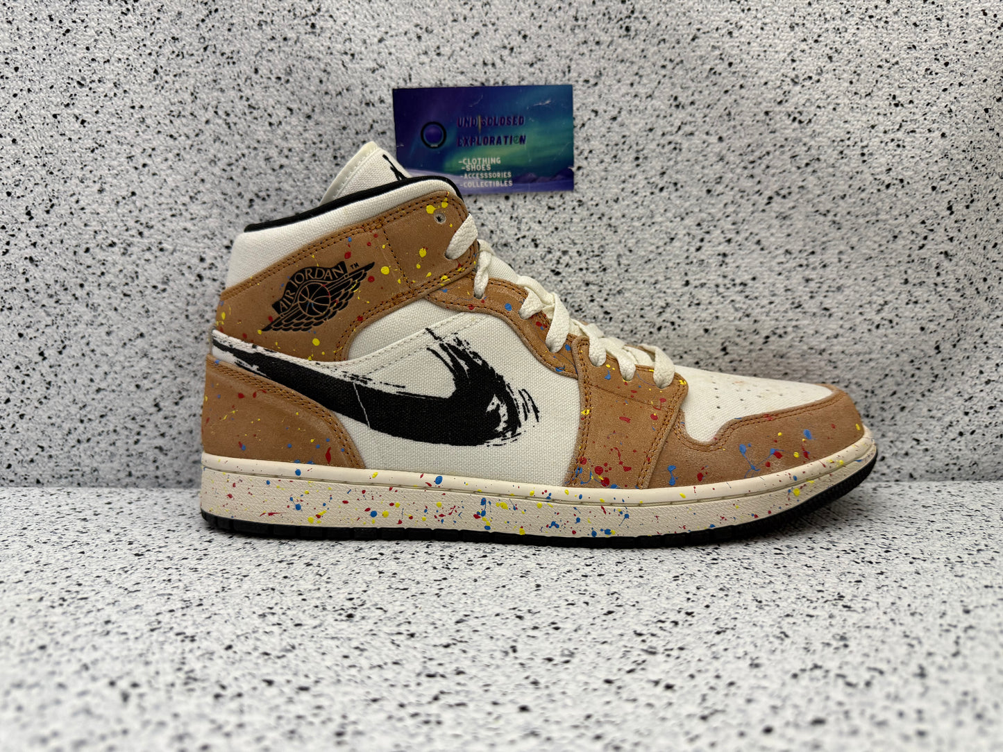 Jordan 1 Mid Brushstroke Paint Brush 11 Men/12.5 Women “Preowned”