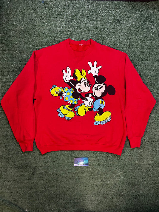 Vintage 1990sMickey Mouse roller skating crewneck