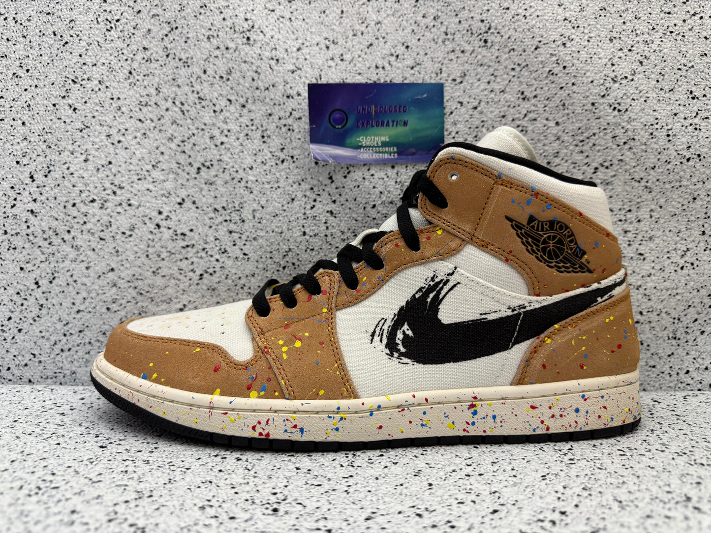 Jordan 1 Mid Brushstroke Paint Brush 11 Men/12.5 Women “Preowned”