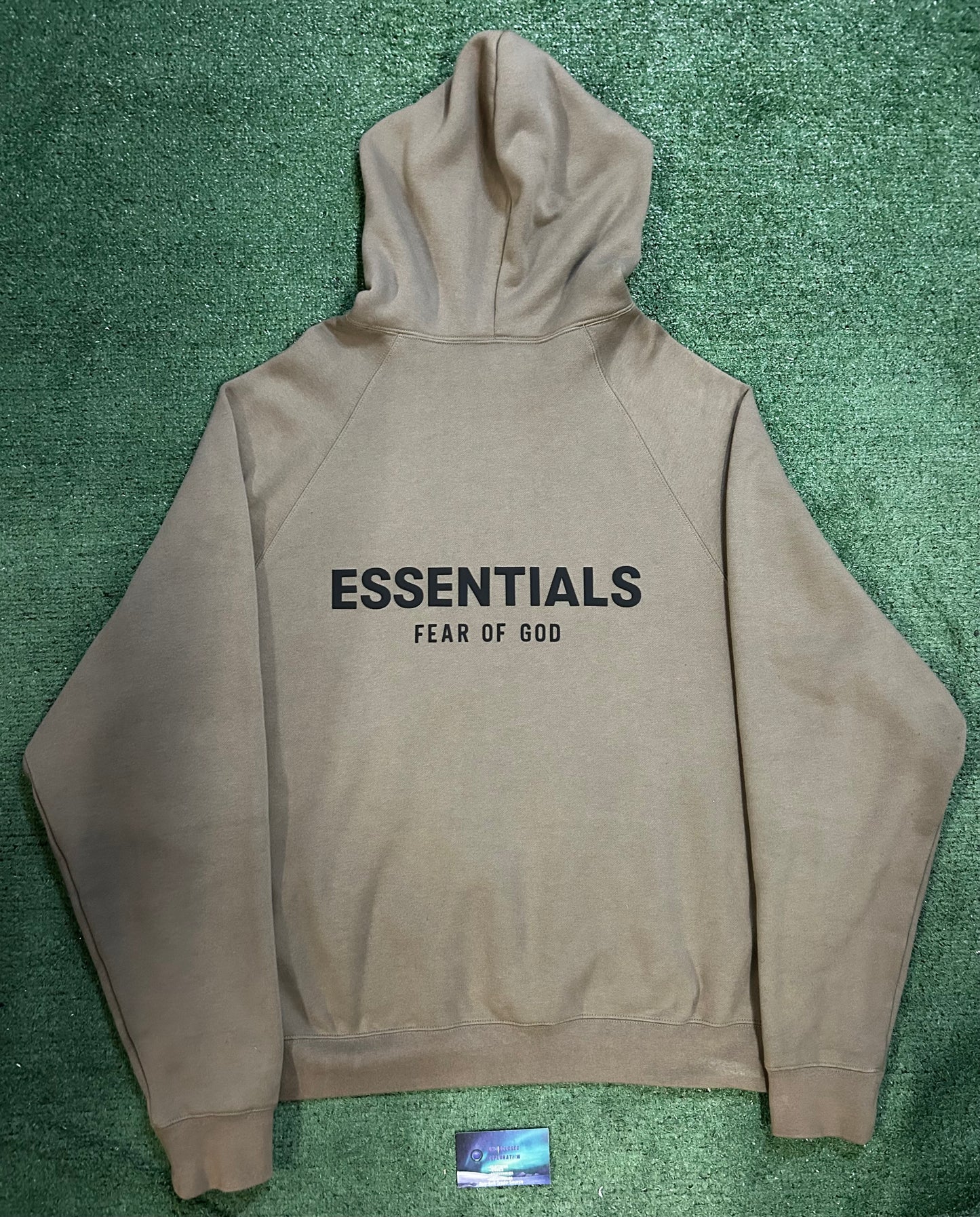 Fear of god essentials brown hoodie