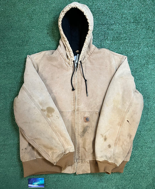 Vintage 2000s Carhartt hooded tan jacket