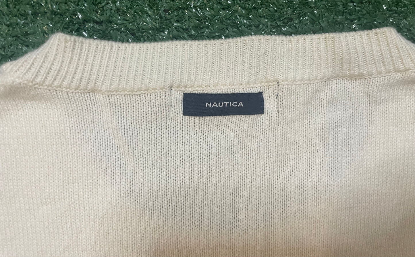 Vintage Nautica striped blue crewneck