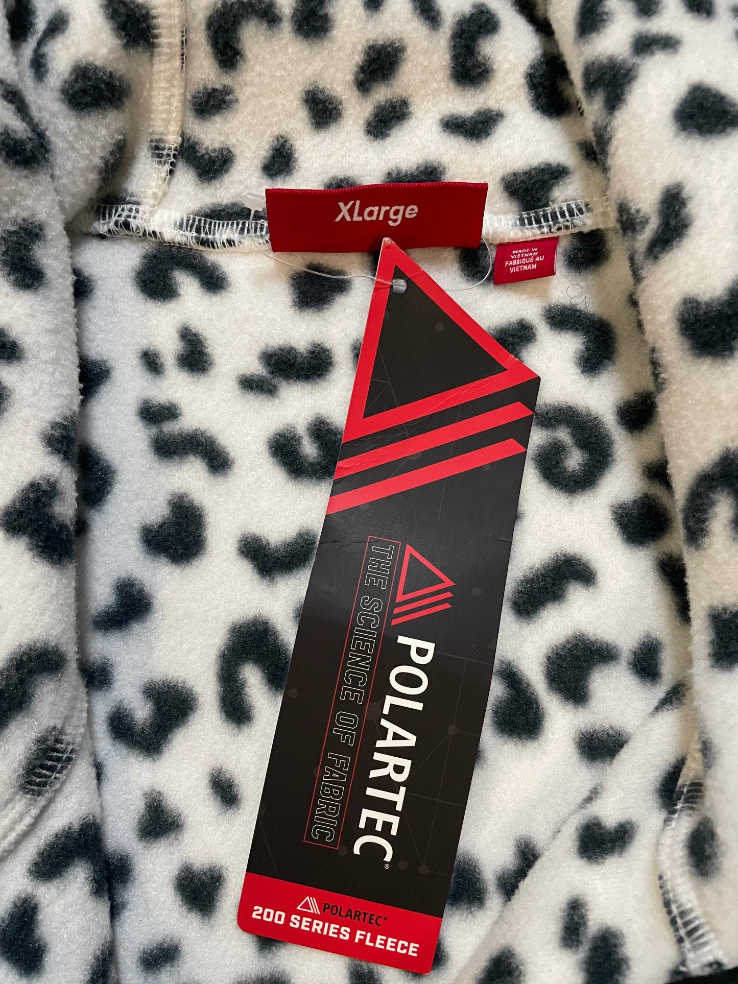 Supreme polartec face mask half zip snow leopard