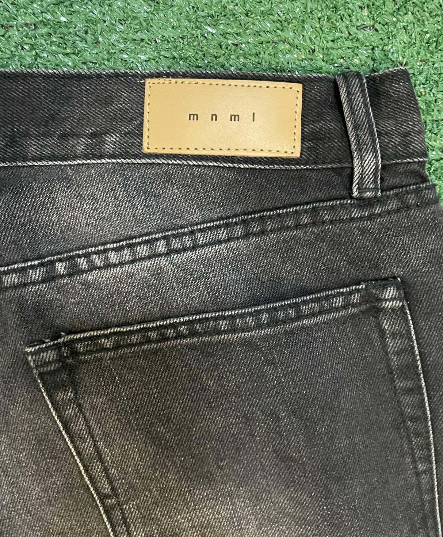 Mnml spiderweb rhinestone jeans