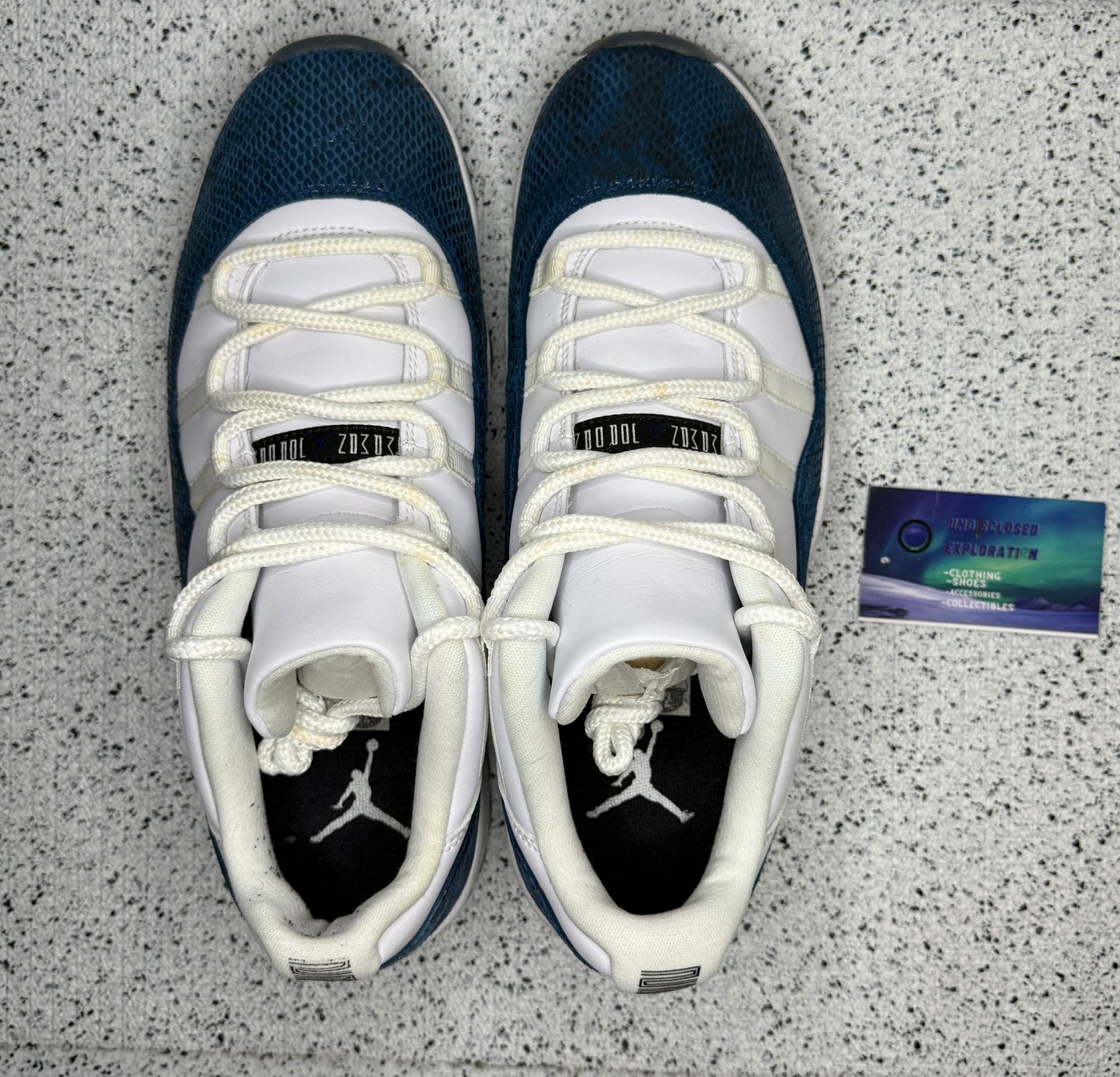 Jordan 11 Low Snakeskin Navy 12 Men/13.5 Women “Preowned”