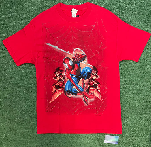Vintage 2000s Spider-Man and green goblin tee