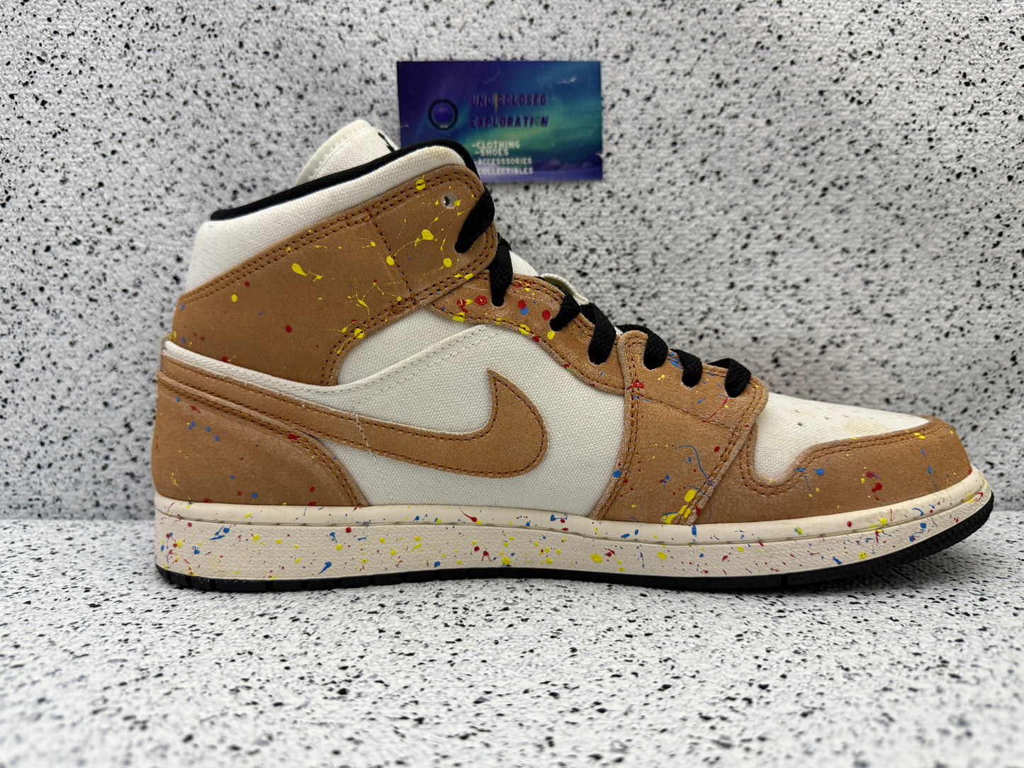 Jordan 1 Mid Brushstroke Paint Brush 11 Men/12.5 Women “Preowned”