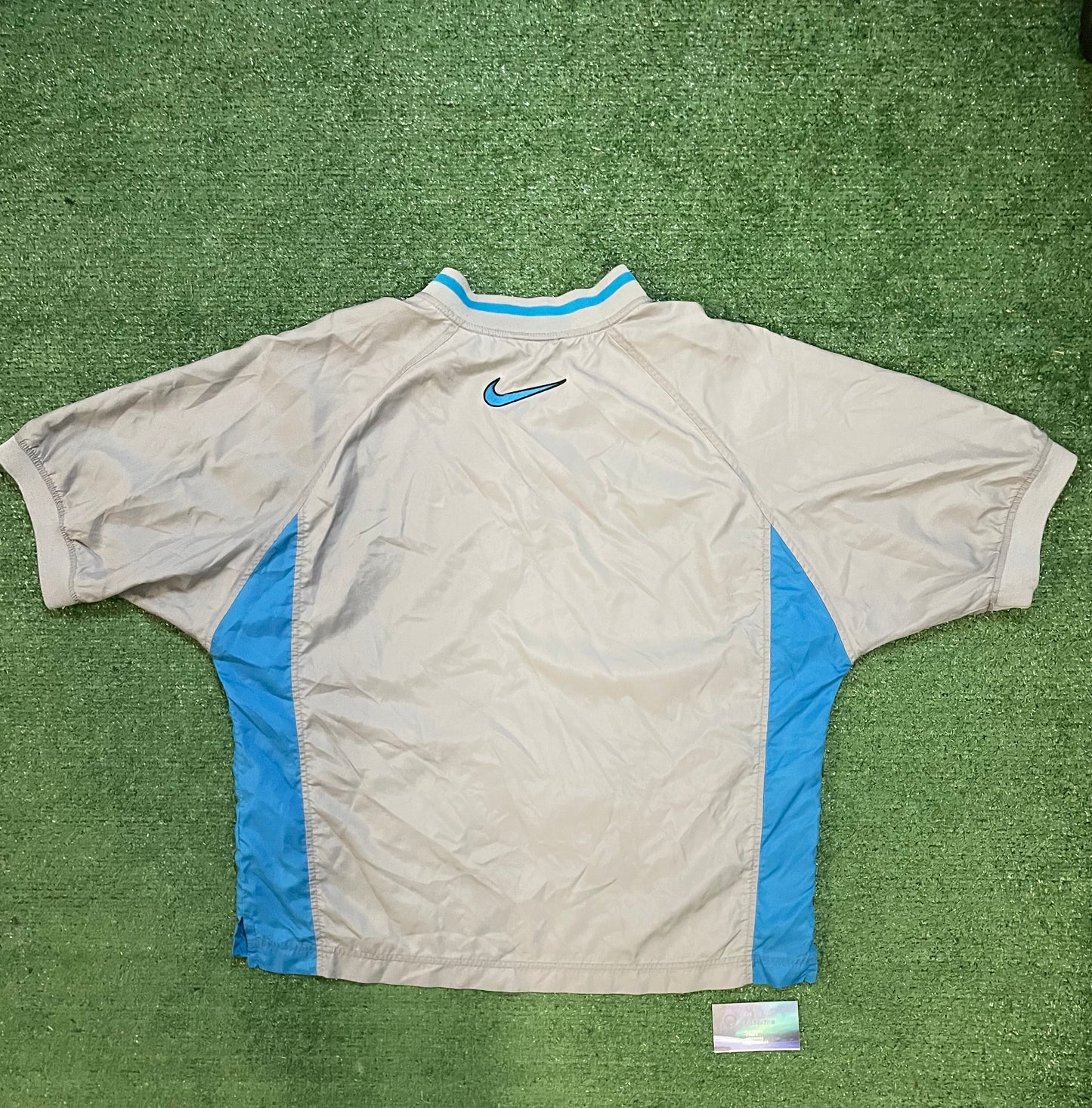 Vintage 1990s Nike short sleeve windbreaker blue and grey