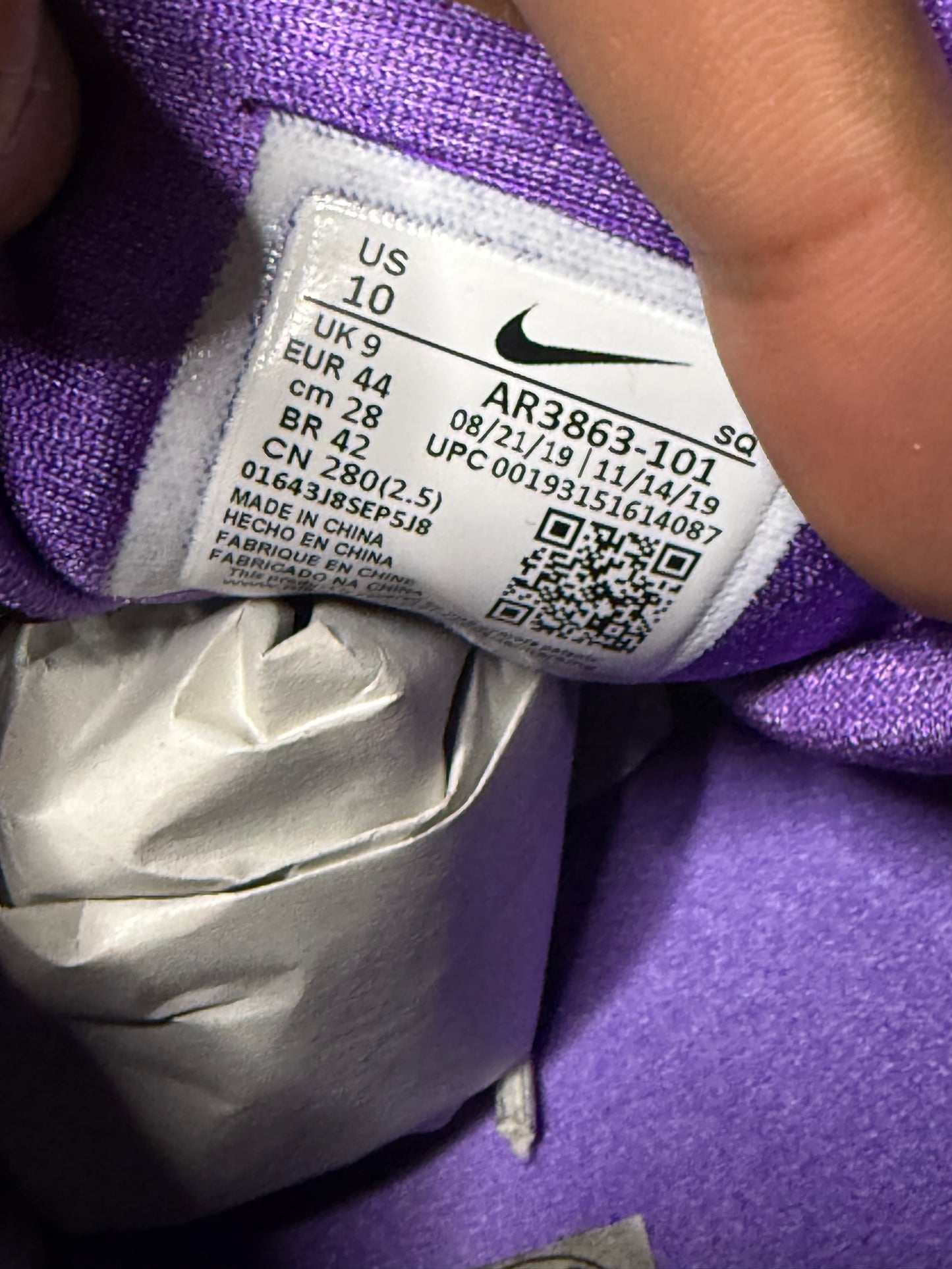 Nike Air Max 1 DNA Purple 10 Men/11.5 Women “Preowned”