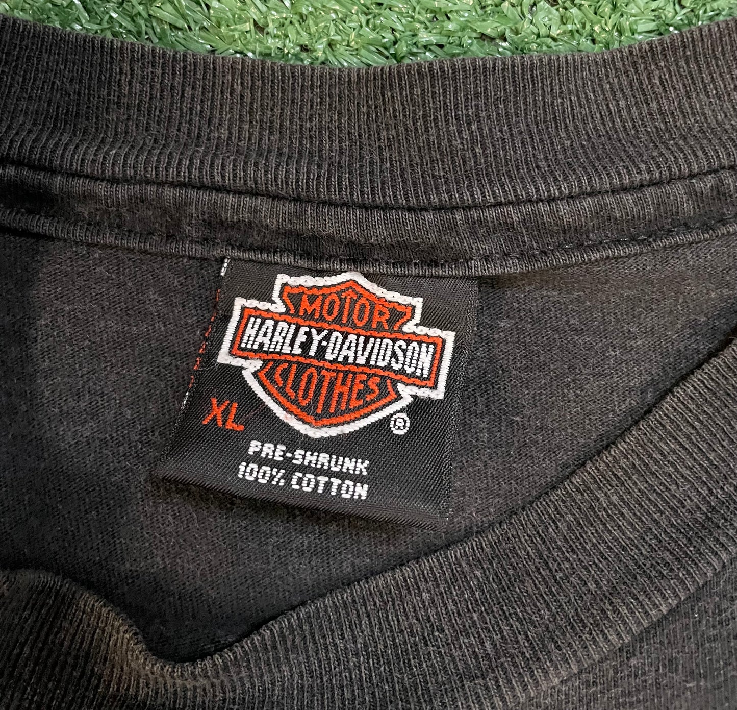 Vintage 1990s Harley Davidson eagle all over print double sided tee