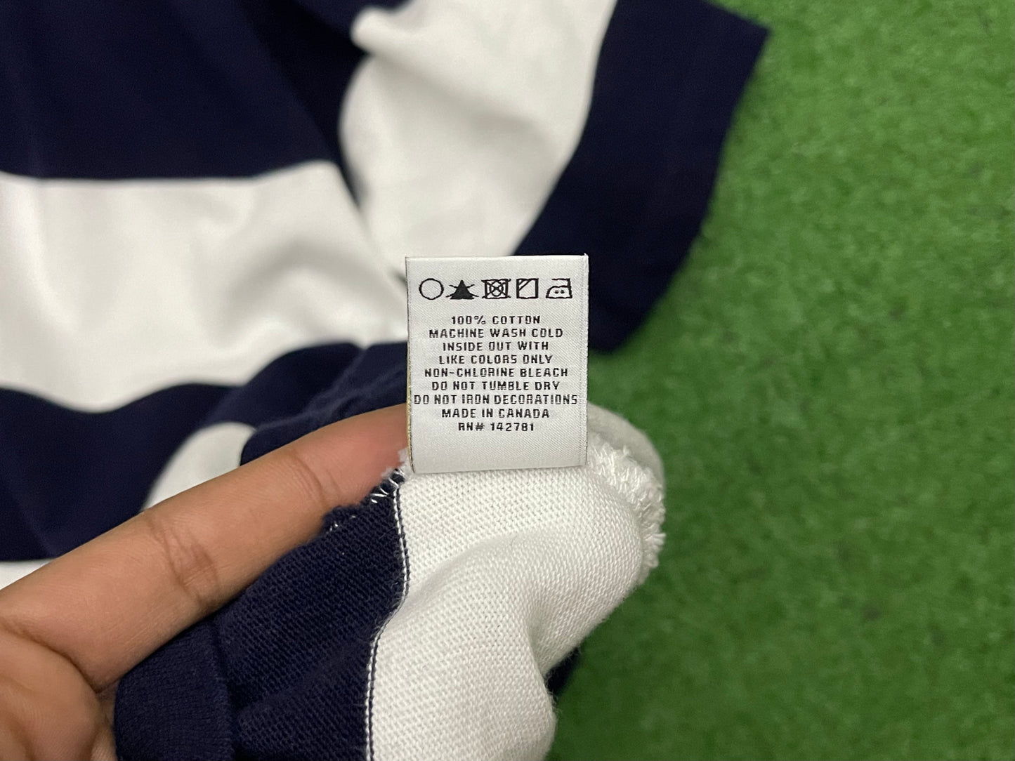 Aimé Leon Dore Blue Striped Polo Shirt