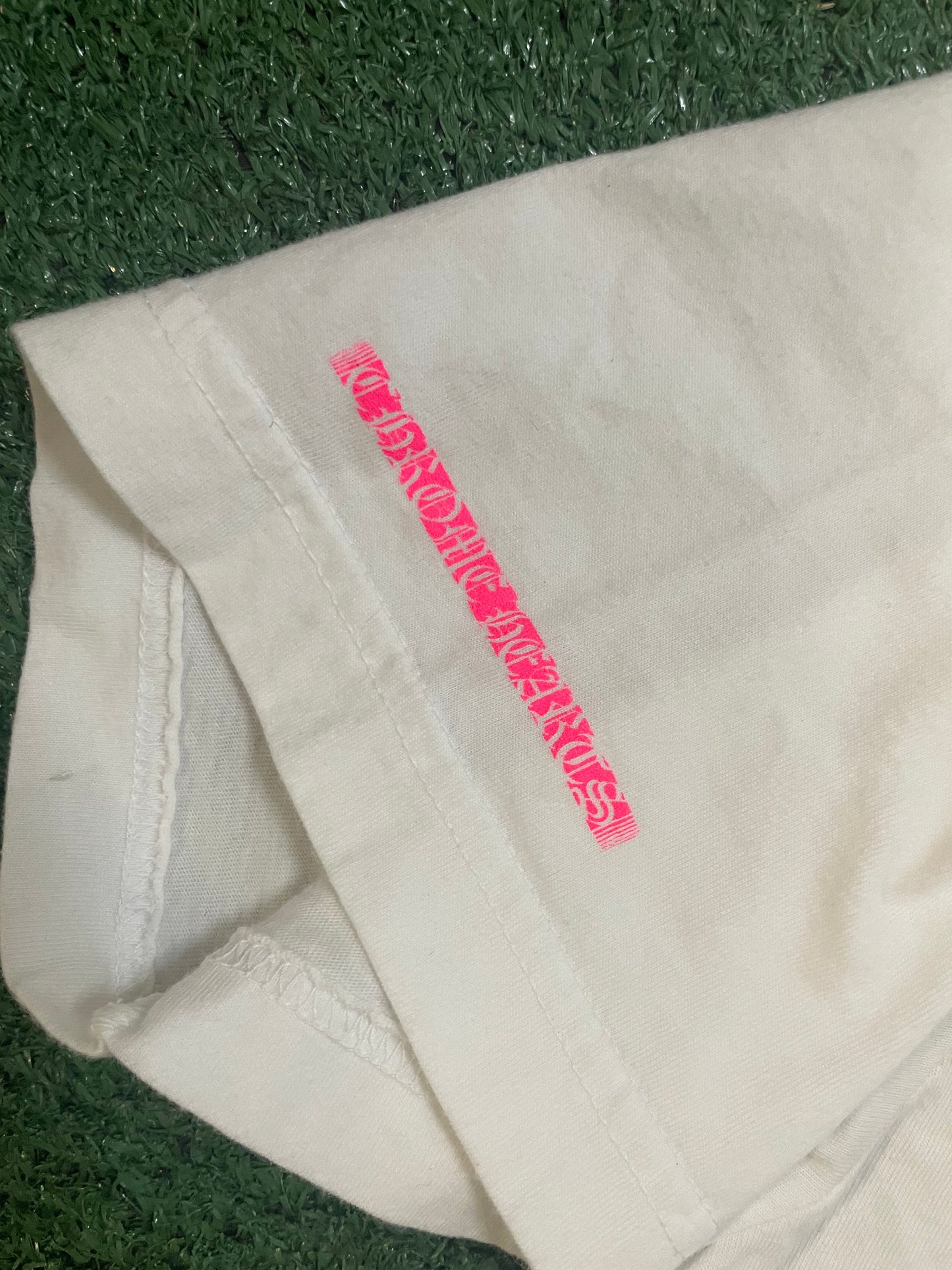 Chrome Hearts made in Hollywood USA white and pink tee