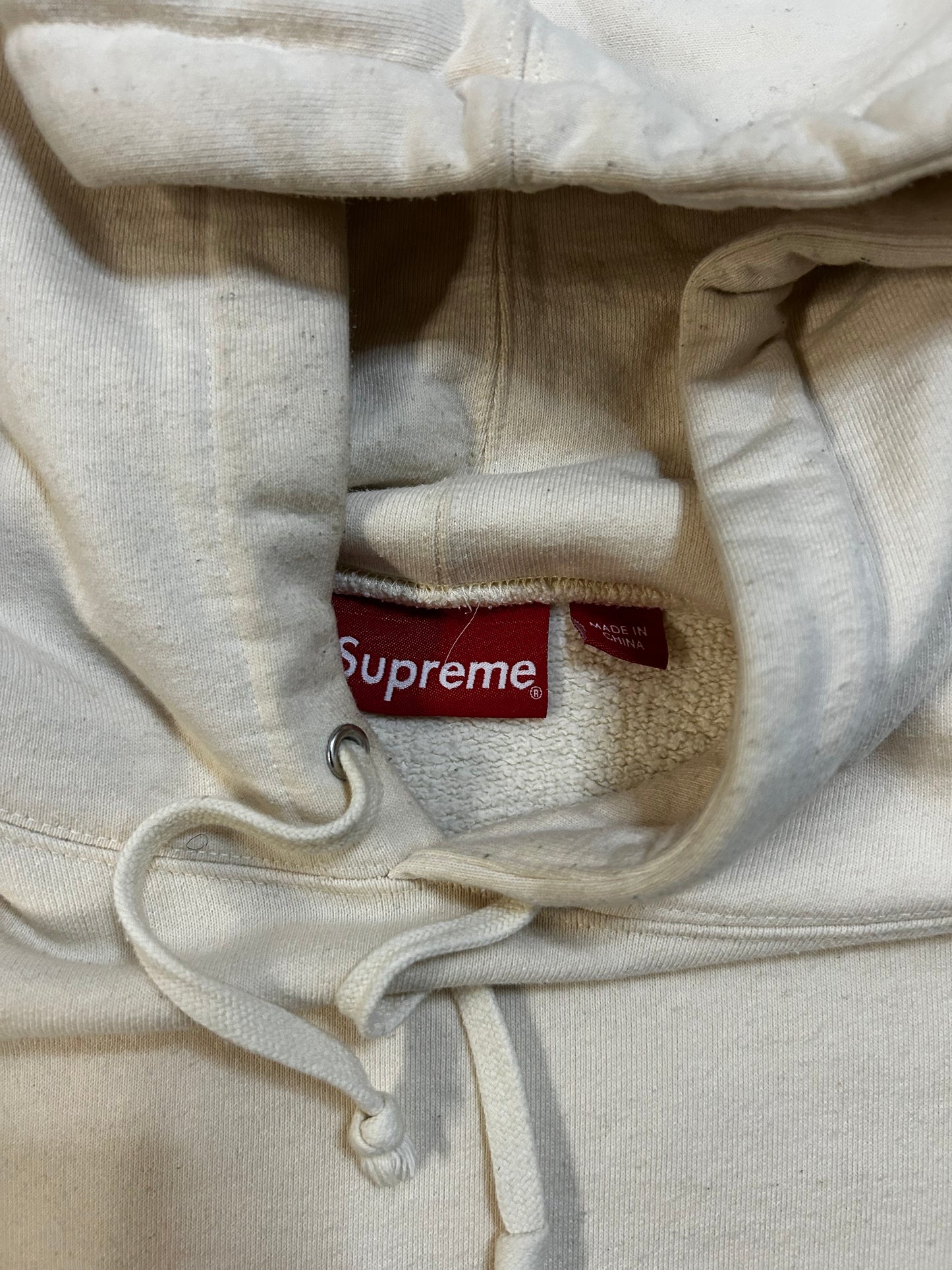 Supreme cream beaded hoodie