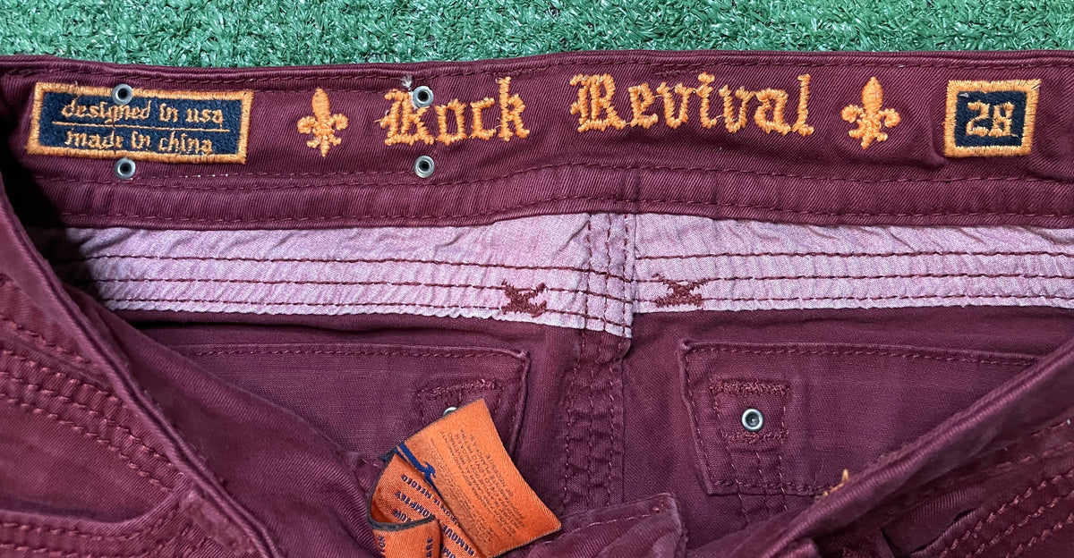 Rock Revival burgundy rhinestone jeans