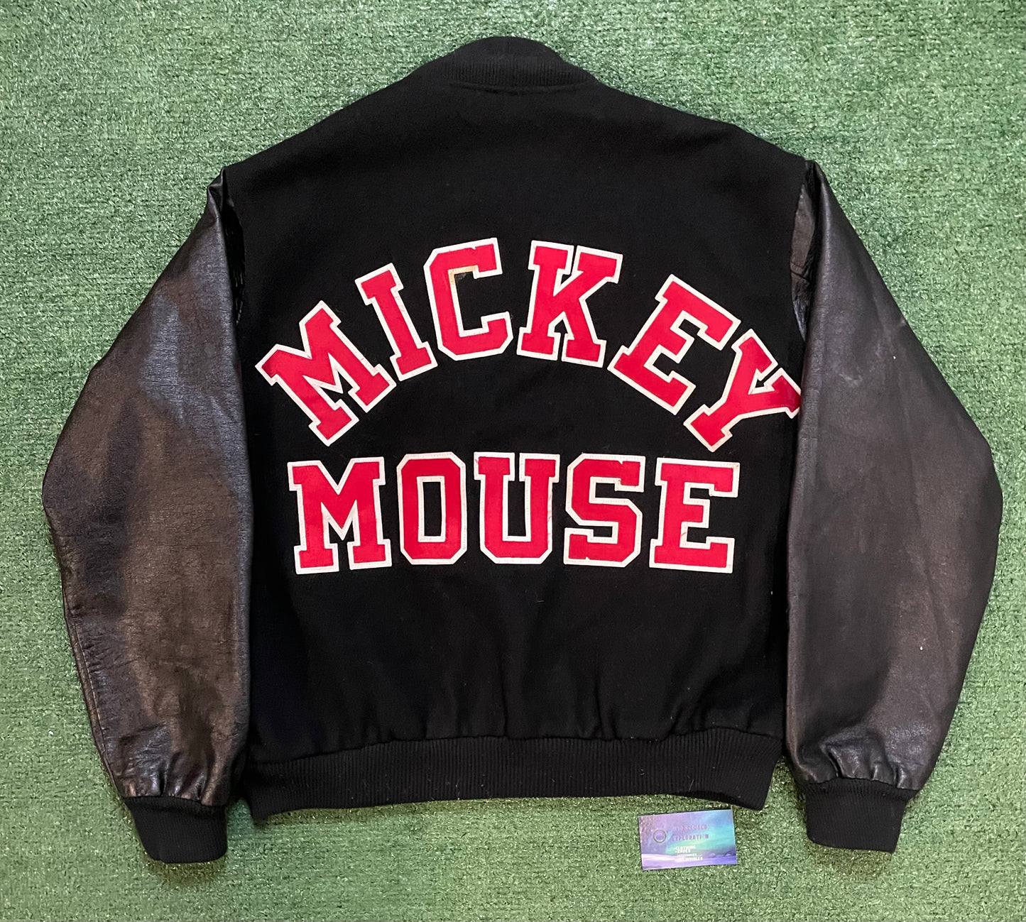 Vintage 1980s Mickey Mouse chalkline varsity jacket