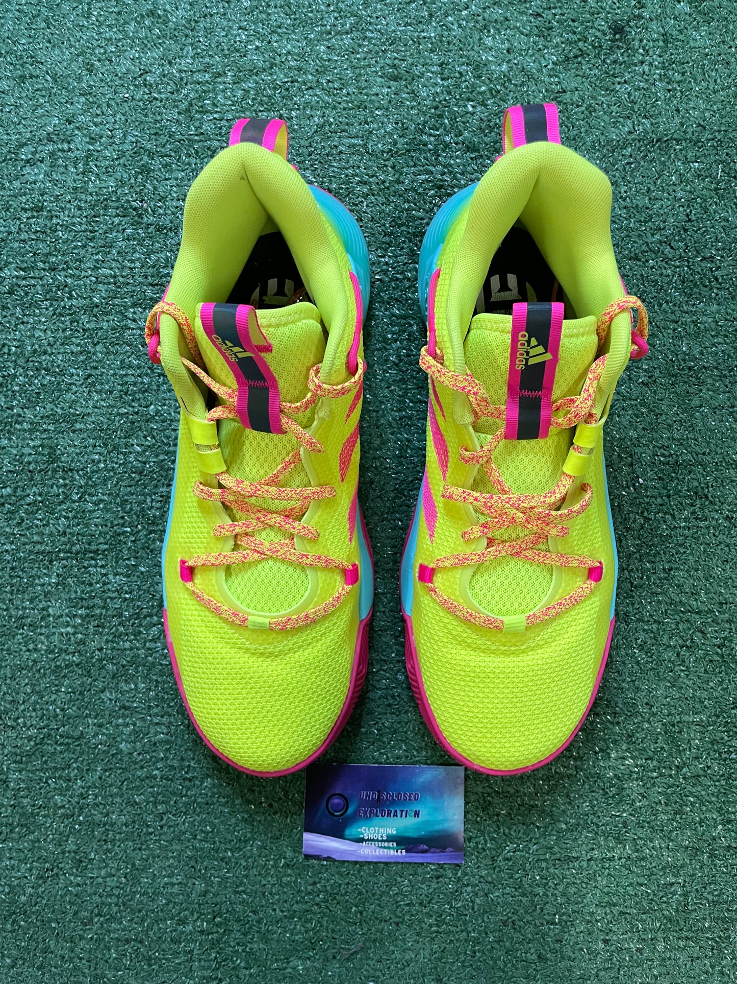 Adidas harden stepback 3 solar yellow shock pink size 11men/12.5women