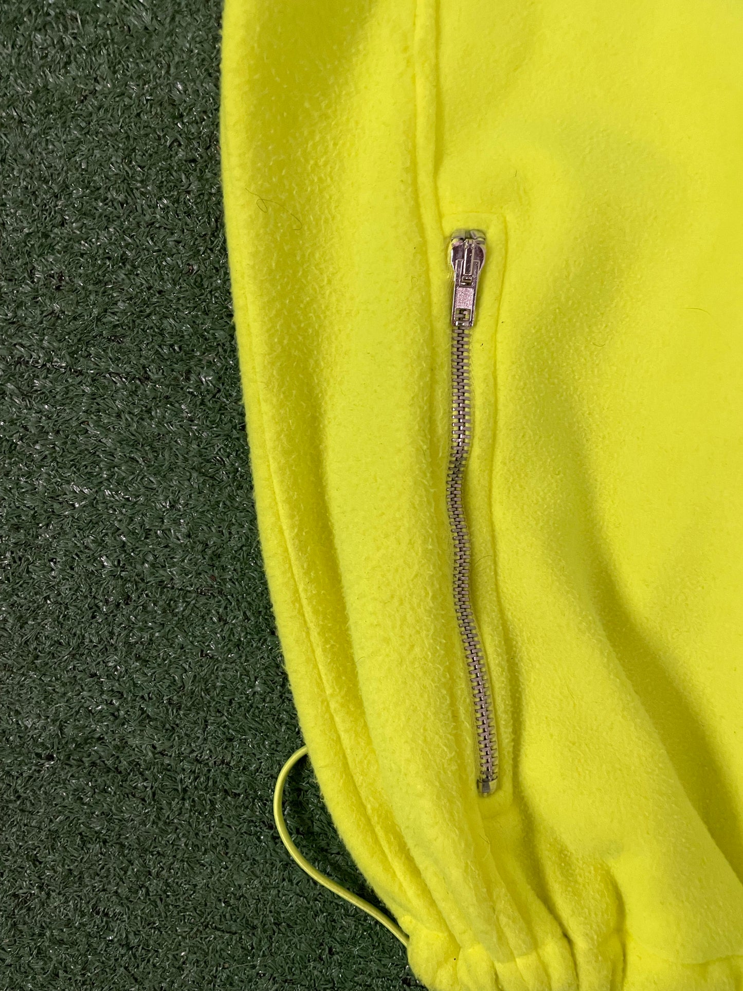 Vetements flou yellow fleece zip up jacket