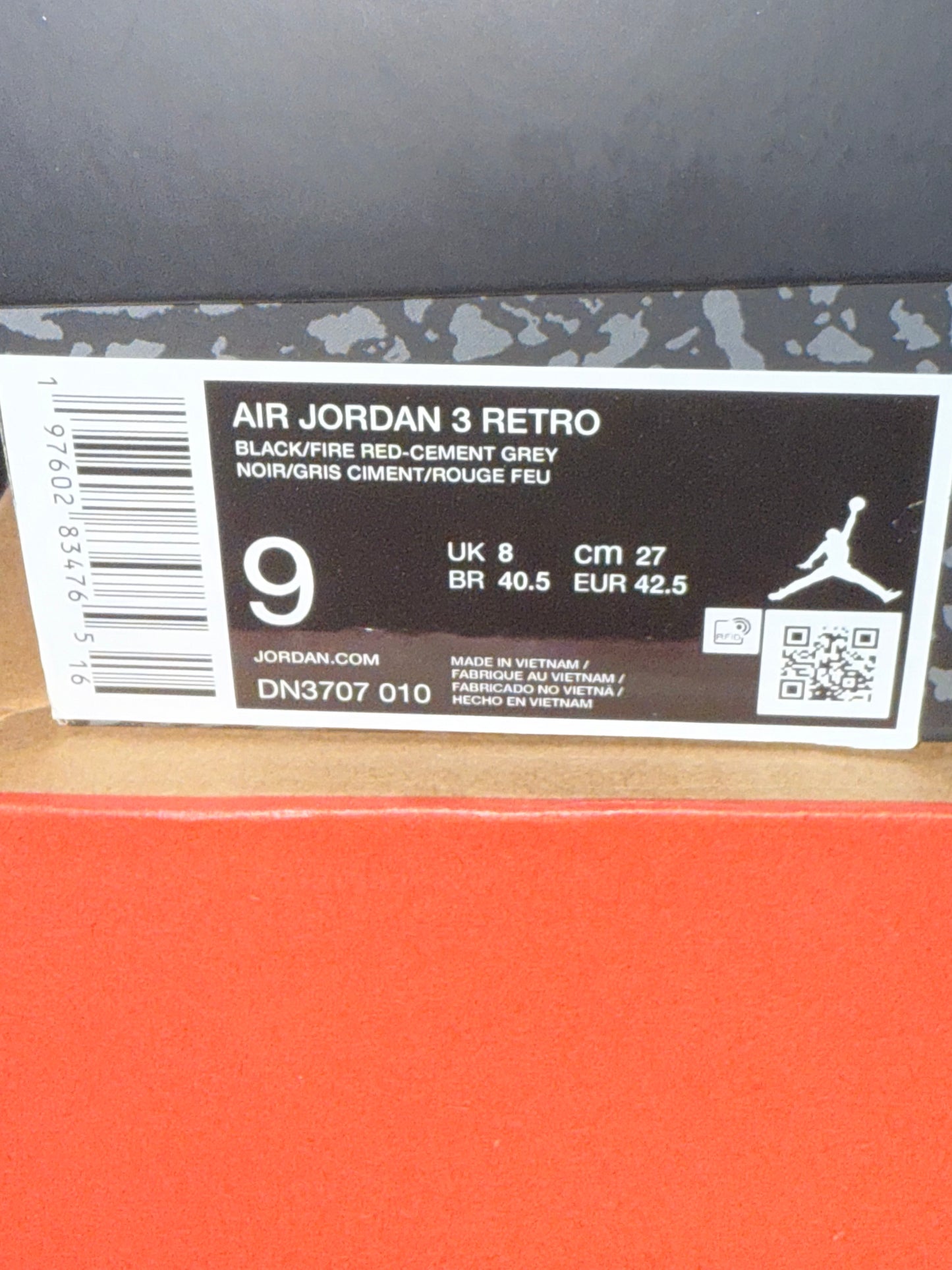 Jordan 3 Black Cement