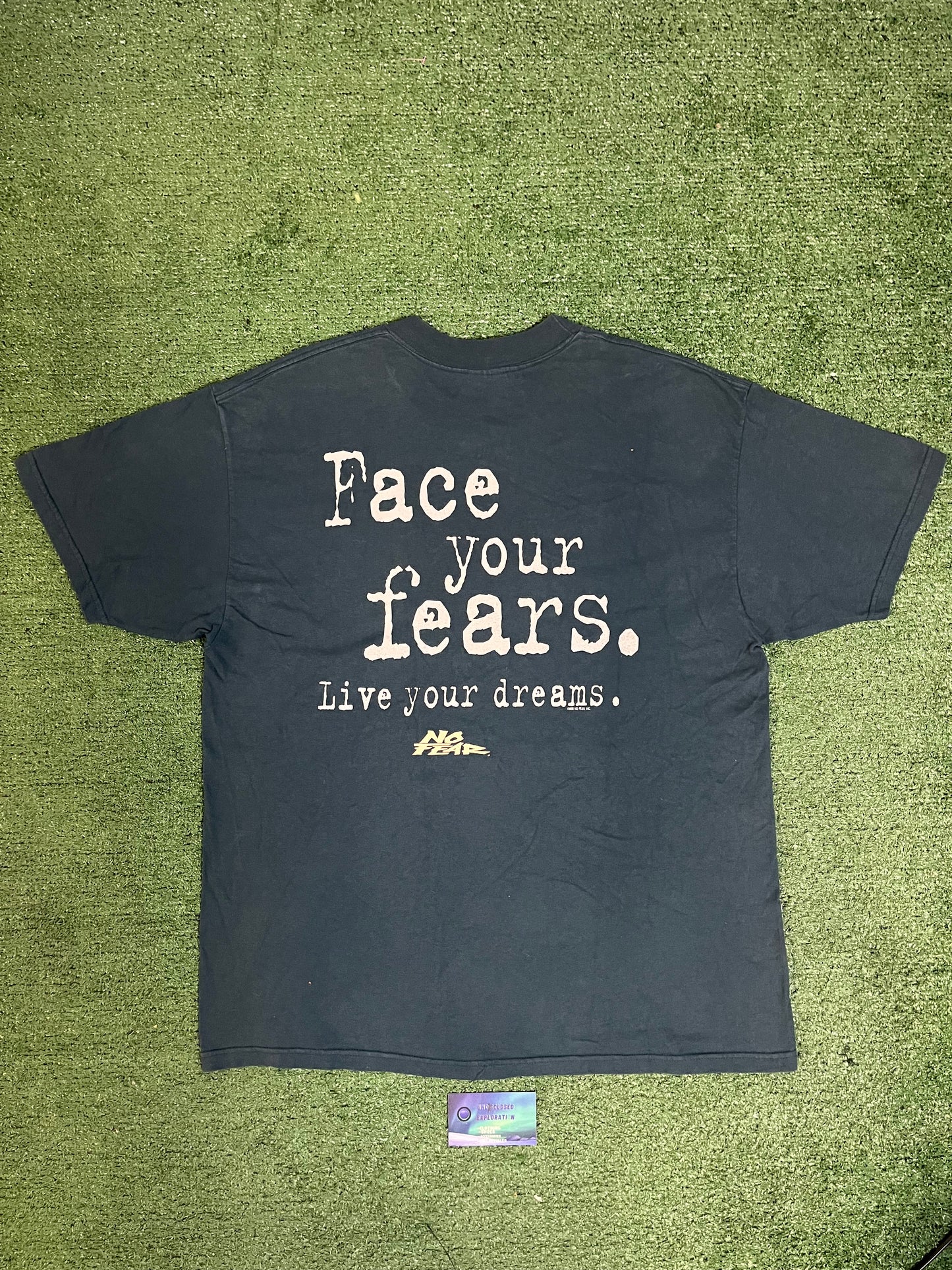 Vintage 1990s no fear face your fears live your dreams tee
