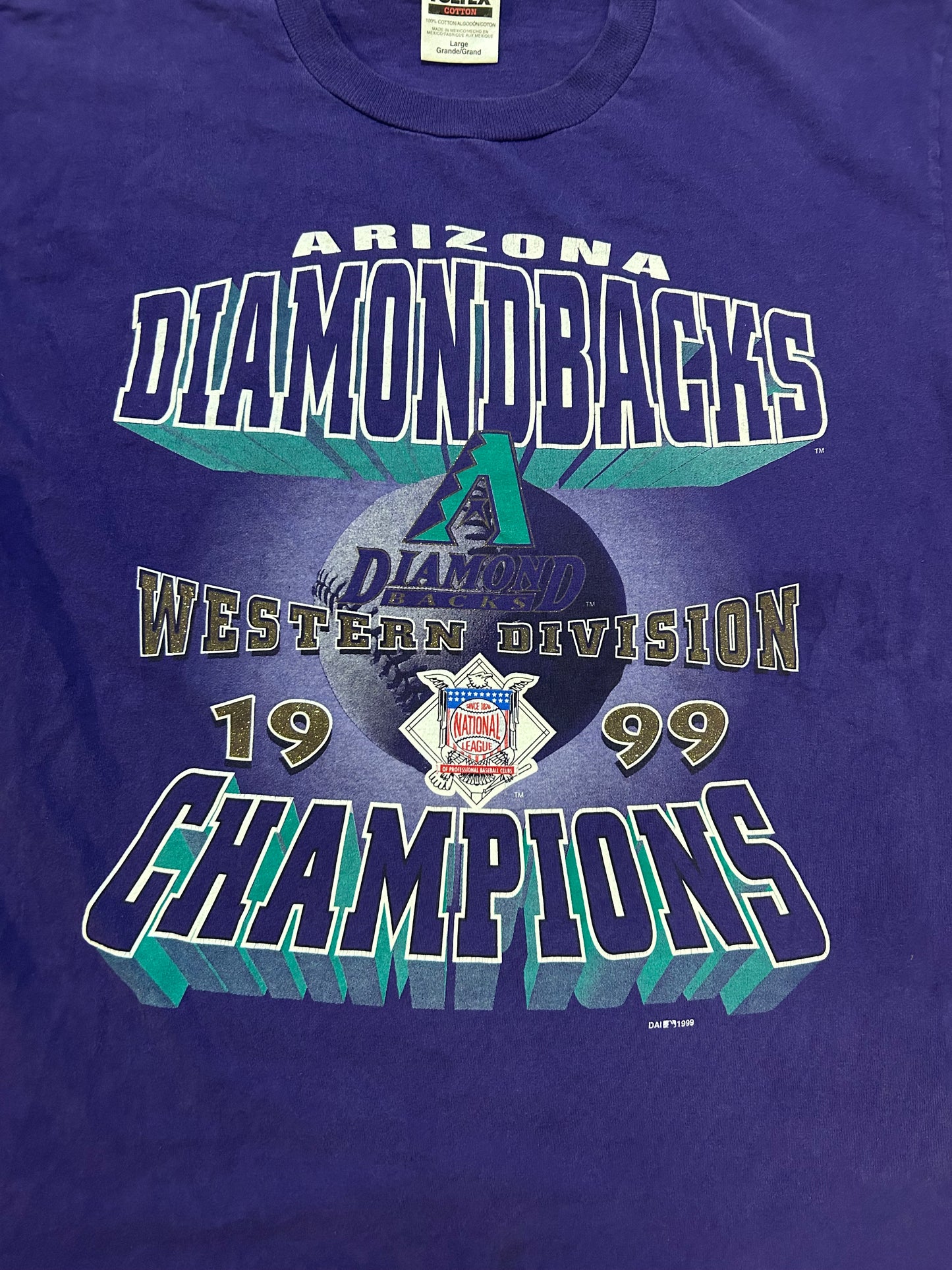 Vintage 1990s Arizona diamondbacks western division champions tee